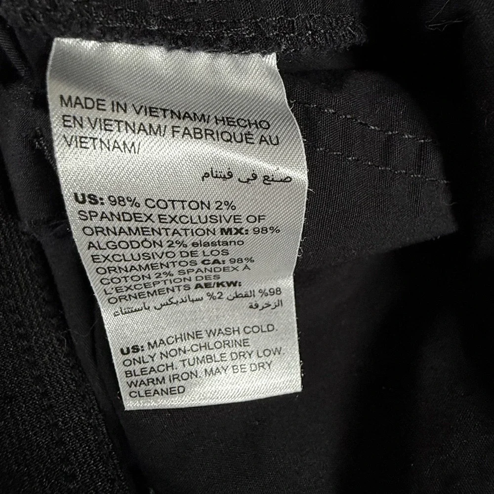 Chicos‎ Pants Womens 2P Black Cargo Stretch Cropped Mid Rise Utility Travel